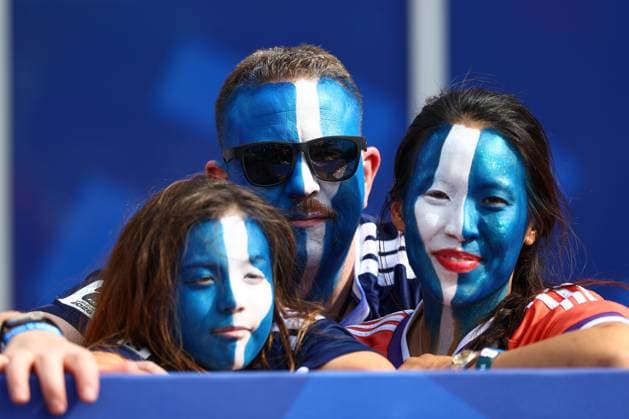 Scotland fans ahead of kick-off Scotland v Morocco, 2026 FIFA World Cup, WM, Weltmeisterschaft, Fussball Group C, Football, Boston Stadium, Foxborough, Massachusetts, USA - 19 Jun 2026Foxborough Boston Stadium Massachusetts (MA) United States of America EDITORIAL USE ONLY No use with unauthorised audio, video, data, fixture lists, club league logos or live services. Online in-match use limited to 120 images, no video emulation. No use in betting, games or single club league player publications.  Copyright: xMichaelxZemanek Shutterstockx 16928953t