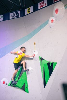 19.06.2026: Klettern - Bouldern: World Climbing Series Innsbruck 2026 - Finale Herren Hannes Van Duysen (BEL) Innsbruck Kletterzentrum Innsbruck Österreich