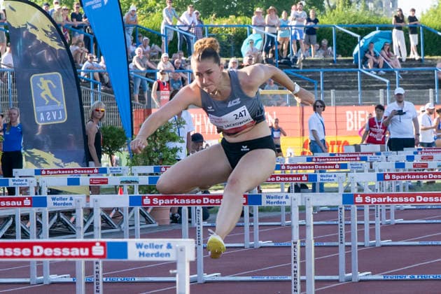 Anhalt 2026 - 28.Int.Leichtathletik Meeting Dessau, Deutschland 19.Juni 2026: Im Bild:von Jackowski Selina (SUI) Dessau Paul Greifzu Stadion Sachsen Anhalt Deutschland
