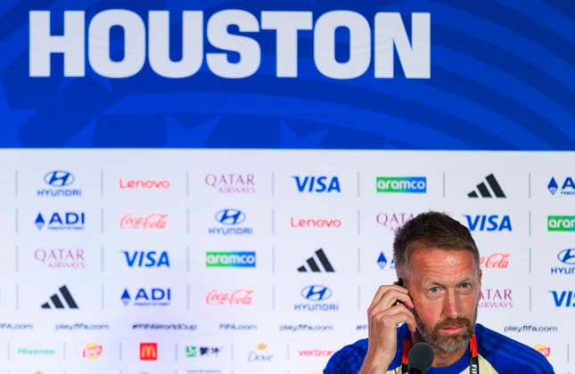 260619 Head coach Graham Potter of the Swedish national football team at a press conference, PK, Pressekonferenz during day 9 of the FIFA World Cup, WM, Weltmeisterschaft, Fussball 2026 on June 19, 2026 in Houston. Photo: Ludvig Thunman BILDBYRAN kod LT PA1244 fotboll football soccer fotball vm fotbolls-vm fotball-vm fotbolls-vm 2026 fifa world cup 2026 presskonferens press conference sverige sweden sverige a day 9 bbeng *** June 19, 2026  Copyright: LUDVIGxTHUNMAN BB260619LT055