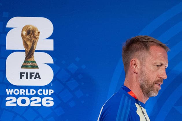 260619 Head coach Graham Potter of the Swedish national football team at a press conference, PK, Pressekonferenz during day 9 of the FIFA World Cup, WM, Weltmeisterschaft, Fussball 2026 on June 19, 2026 in Houston. Photo: Petter Arvidson BILDBYRAN kod PA PA1244 fotboll football soccer fotball vm fotbolls-vm fotball-vm fotbolls-vm 2026 fifa world cup 2026 presskonferens press conference sverige sweden sverige a day 9 bbeng *** June 19, 2026  Copyright: PETTERxARVIDSON BB260619PA073