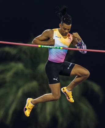 Diamond League Athletics in Doha DOHA, QATAR - JUNE 19: Greek athlete Emmanouil Karalis competes in the men s pole vault final during the Diamond League athletics meeting at the Suheim Bin Hamad Stadium in Doha, Qatar on June 19, 2026. Mohammed Dabbous Anadolu Doha Qatar. Editorial use only. Please get in touch for any other usage.  Copyright: x2026xAnadoluxMohammedxDabbousx