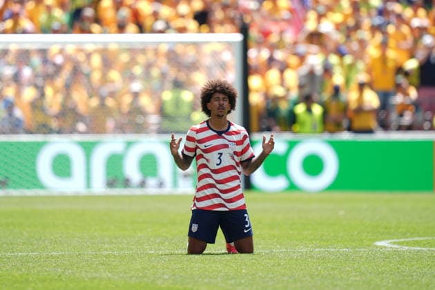 USA v Australia - FIFA World Cup, WM, Weltmeisterschaft, Fussball 2026 - Group D SEATTLE, USA - JUNE 19: Chris Richards of USA celebrates after the 2026 FIFA World Cup First Stage Group D match between USA and Australia at Lumen Field (Seattle Stadium) in Seattle, Washington, United States on June 19, 2026. Ercin Erturk Anadolu Washington United States. Editorial use only. Please get in touch for any other usage.  Copyright: x2026xAnadoluxErcinxErturkx