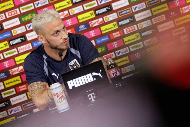 FOOTBALL - FIFA World Cup, WM, Weltmeisterschaft, Fussball 2026, preview SANTA BARBARA,CALIFORNIA,USA,19.JUN.26 - FOOTBALL - FIFA World Cup 2026, USA, Mexico, Canada, preview, Oesterreichischer Fussball-Bund, press conference, PK, Pressekonferenz team AUT. Image shows Marko Arnautovic (AUT).  GEPAxpictures xArminxRauthner