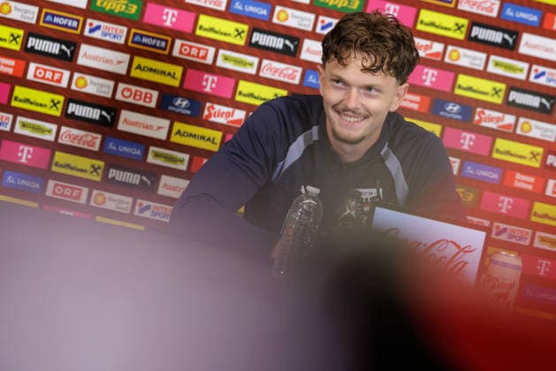 FOOTBALL - FIFA World Cup, WM, Weltmeisterschaft, Fussball 2026, preview SANTA BARBARA,CALIFORNIA,USA,19.JUN.26 - FOOTBALL - FIFA World Cup 2026, USA, Mexico, Canada, preview, Oesterreichischer Fussball-Bund, press conference, PK, Pressekonferenz team AUT. Image shows Paul Wanner (AUT).  GEPAxpictures xArminxRauthner