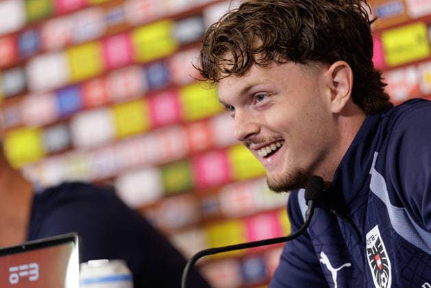 FOOTBALL - FIFA World Cup, WM, Weltmeisterschaft, Fussball 2026, preview SANTA BARBARA,CALIFORNIA,USA,19.JUN.26 - FOOTBALL - FIFA World Cup 2026, USA, Mexico, Canada, preview, Oesterreichischer Fussball-Bund, press conference, PK, Pressekonferenz team AUT. Image shows Paul Wanner (AUT).  GEPAxpictures xArminxRauthner