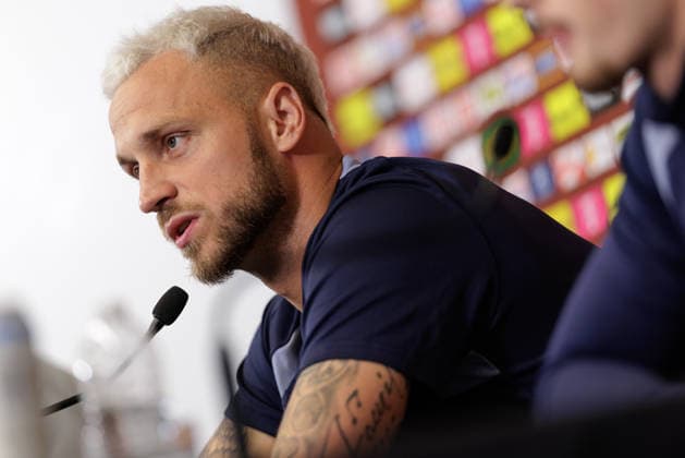 FOOTBALL - FIFA World Cup, WM, Weltmeisterschaft, Fussball 2026, preview SANTA BARBARA,CALIFORNIA,USA,19.JUN.26 - FOOTBALL - FIFA World Cup 2026, USA, Mexico, Canada, preview, Oesterreichischer Fussball-Bund, press conference, PK, Pressekonferenz team AUT. Image shows Marko Arnautovic (AUT).  GEPAxpictures xArminxRauthner