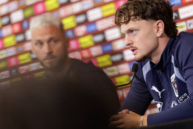 FOOTBALL - FIFA World Cup, WM, Weltmeisterschaft, Fussball 2026, preview SANTA BARBARA,CALIFORNIA,USA,19.JUN.26 - FOOTBALL - FIFA World Cup 2026, USA, Mexico, Canada, preview, Oesterreichischer Fussball-Bund, press conference, PK, Pressekonferenz team AUT. Image shows Marko Arnautovic and Paul Wanner (AUT).  GEPAxpictures xArminxRauthner