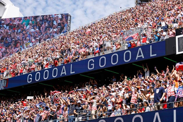 SEATTLE, WA - JUNE 19: Fans react after a goal by the United States during the FIFA World Cup, WM, Weltmeisterschaft, Fussball 2026 Group D match between the USA and Australia on June 19, 2026 at Seattle Stadium in Seattle, Washington. (Photo by Henry Rodenburg Icon Sportswire) SOCCER: JUN 19 FIFA World Cup 26 Group D - USA vs Australia EDITORIAL USE ONLY Icon260619008