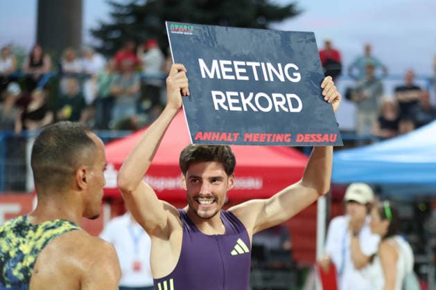 Leichtathletik: ANHALT-Meeting in Dessau-Roßlau, 19.06.2026 Jordan Terrasse (313, Frankreich) mit Meetingrekord über 1500 Meter. 28. Internationales Leichtathletik-Meeting ANHALT 2026 im Paul-Greifzu-Stadion Dessau-Roßlau, 19.06.2026