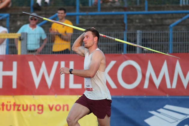 Leichtathletik: ANHALT-Meeting in Dessau-Roßlau, 19.06.2026 Thomas Röhler (391, LC Jena), Speerwurf. 28. Internationales Leichtathletik-Meeting ANHALT 2026 im Paul-Greifzu-Stadion Dessau-Roßlau, 19.06.2026