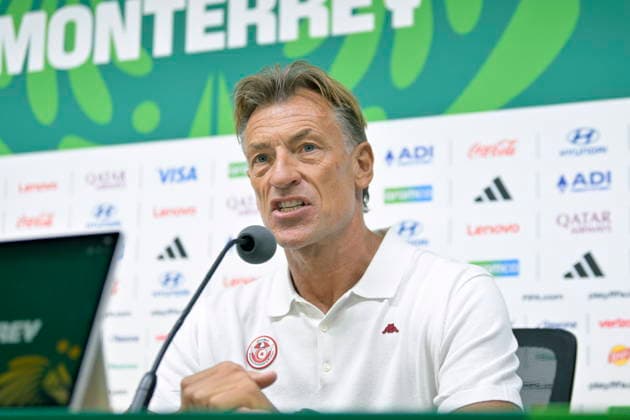 FIFA World Cup, WM, Weltmeisterschaft, Fussball 2026 - Tunisia press conference, PK, Pressekonferenz Tunisia s head coach Herve Renard speaks during a press conference in Monterrey, Mexico, 19 June 2026. Monterrey Mexico  Copyright: xMiguelxSierrax