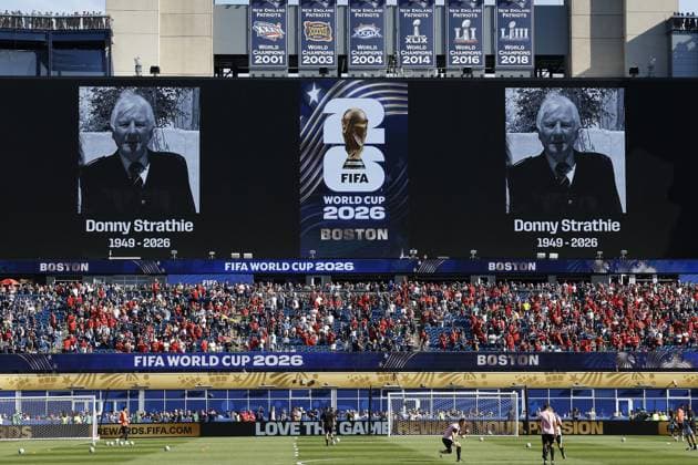 FOXBOROUGH - Tribute to Donny Strathie during the FIFA 2026 Group C match between Scotland and Morocco at Boston Stadium on June 20, 2026, in Foxborough, United States. MAURICE VAN STEEN ANP FIFA World Cup, WM, Weltmeisterschaft, Fussball 2026 2026 xVIxANPxSportx xMauricexvanxSteenxIVx 561459719 originalFilename: 561459719.jpg