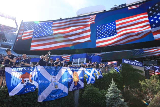 Football - FIFA World Cup, WM, Weltmeisterschaft, Fussball - Group C - Scotland v Morocco 19th June 2026 - FIFA World Cup - Group C - Scotland v Morocco - Scotland fans - Photo: Simon Stacpoole Offside. Foxborough USA *** Fußball – FIFA-Weltmeisterschaft, Gruppe C  Copyright: xSimonxStacpoolexOffside