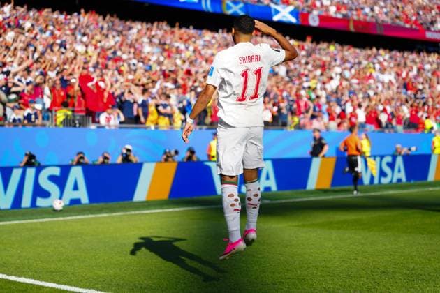 Ismael Saibari of Morocco celebrates scoring for Morocco Scotland v Morocco, 2026 FIFA World Cup, WM, Weltmeisterschaft, Fussball Group C, Football, Boston Stadium, Foxborough, Massachusetts, USA - 19 Jun 2026Foxborough Boston Stadium Massachusetts (MA) United States of America EDITORIAL USE ONLY No use with unauthorised audio, video, data, fixture lists, club league logos or live services. Online in-match use limited to 120 images, no video emulation. No use in betting, games or single club league player publications.  Copyright: xJavierxGarcia Shutterstockx 16928932aq