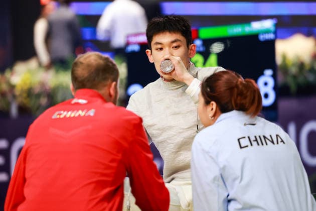 June 19, 2026, New Delhi, Delhi, India: Luo Shaotong (China) during Tsumori Shido (Japan) vs. Luo Shaotong (China), Semi-Finals of Asian Senior Fencing Championships 2026 (Men s Sabre) at Bharat Mandapam Convention Centre, New Delhi, India on 19th June 2026. Fencing 2026: Asian Senior Fencing Championships 2026  - ZUMAd207 20260619_zsp_d207_278 Copyright: xAvijitxDasx
