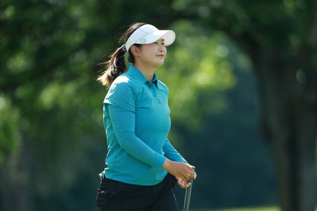 Meijer LPGA, Golf Damen Classic BELMONT, MICHIGAN - JUNE 19: Yan Liu of People™s Republic of China reacts to her putt on the 9th green during the second round of the Meijer LPGA Classic for Simply Give golf tournament at Blythefield Country Club in Belmont, MI, USA Friday, June 19, 2026. Belmont Michigan United States  Copyright: xJorgexLemusx originalFilename:lemus-meijerlp260619_npXks.jpg