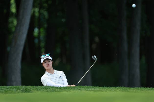 Meijer LPGA, Golf Damen Classic BELMONT, MICHIGAN - JUNE 19: Grace Kim of Australia plays her shot on the 7th green during the second round of the Meijer LPGA Classic for Simply Give golf tournament at Blythefield Country Club in Belmont, MI, USA Friday, June 19, 2026. Belmont Michigan United States  Copyright: xJorgexLemusx originalFilename:lemus-meijerlp260619_npfQo.jpg