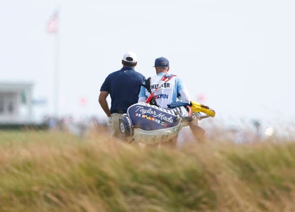 Scottie Scheffler walks up the 16th hole fairway in the second round of the 126th U.S. Open Golf Championship at Shinnecock Hills Golf Club in Southampton, NY on Friday, June 19, 2026.  NYC202606191018 JOHNxANGELILLO
