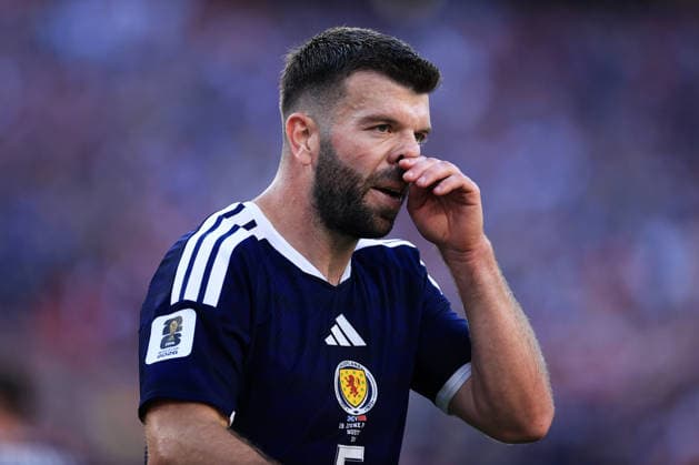 Football - FIFA World Cup, WM, Weltmeisterschaft, Fussball - Group C - Scotland v Morocco 19th June 2026 - FIFA World Cup - Group C - Scotland v Morocco - Grant Hanley of Scotland - Photo: Simon Stacpoole Offside. Foxborough USA