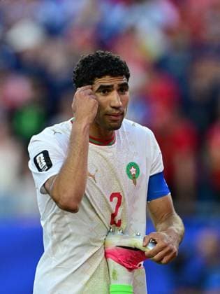 Scotland v Morocco - FIFA World Cup, WM, Weltmeisterschaft, Fussball 2026 - Group C FOXBOROUGH, USA - JUNE 19: Achraf Hakimi (2) of Morocco gestures during the 2026 FIFA World Cup First Stage Group C match between Scotland and Morocco at Gillette Stadium (Boston Stadium) in Foxborough, Massachusetts, United States on June 19, 2026. Abdulhamid Hosbas Anadolu Massachusetts United States. Editorial use only. Please get in touch for any other usage.  Copyright: x2026xAnadoluxAbdulhamidxHosbasx