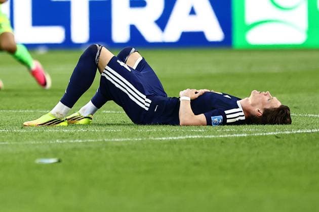 Scott McTominay of Scotland dejected at full time Scotland v Morocco, 2026 FIFA World Cup, WM, Weltmeisterschaft, Fussball Group C, Football, Boston Stadium, Foxborough, Massachusetts, USA - 19 Jun 2026Foxborough Boston Stadium Massachusetts (MA) United States of America EDITORIAL USE ONLY No use with unauthorised audio, video, data, fixture lists, club league logos or live services. Online in-match use limited to 120 images, no video emulation. No use in betting, games or single club league player publications.  Copyright: xMichaelxZemanek Shutterstockx 16928953dc