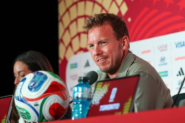 Bundestrainer Julian Nagelsmann (Deutschland) bei der Pressekonferenz, Pressekonforenz, Deutschland vs. Elfenbeinkueste, Fussball, FIFA, Weltmeisterschaft 2026, Gruppenphase, 19.06.2026 Toronto Ontario Kanada *** German National Team Coach Julian Nagelsmann at the press conference, press conference, Germany vs. Ivory Coast, soccer, FIFA, 2026 World Cup, group stage, June 19, 2026, Toronto, Ontario, Canada,detected_source_language Copyright: xkolbert-press ChristianxKolbertx