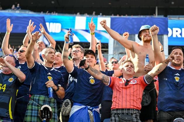 Supporters of Schottland during the FIFA World Cup, WM, Weltmeisterschaft, Fussball 2026 Group C match between Scotland and Morocco at Boston Stadium on June 19, 2026 in Boston, United States. (Photo by Harry Langer DeFodi Images) -