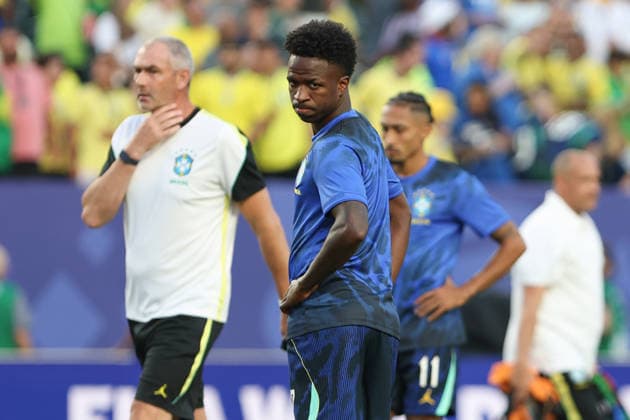 Vinícius Júnior of Brazil reacts ahead of a Group C match at the 2026 FIFA World Cup, WM, Weltmeisterschaft, Fussball between Brazil and Haiti at Lincoln Financial Field stadium in Philadelphia, United States, 19 June 2026. FIFA World Cup 2026 - Group C - Brazil vs Haiti !ACHTUNG: NUR REDAKTIONELLE NUTZUNG!  Copyright: xDavidxTorox GR6060 20260620-55020652114_1
