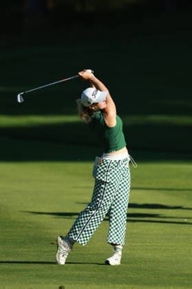 Meijer LPGA, Golf Damen Classic BELMONT, MICHIGAN - JUNE 19: Emily Kristine Pedersen of Denmark plays her fairway shot on the 16th hole during the second round of the Meijer LPGA Classic for Simply Give golf tournament at Blythefield Country Club in Belmont, MI, USA Friday, June 19, 2026. Belmont Michigan United States  Copyright: xJorgexLemusx originalFilename:lemus-meijerlp260619_npdtg.jpg