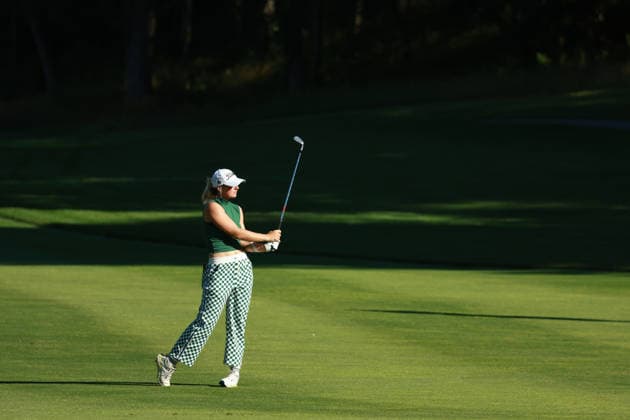 Meijer LPGA, Golf Damen Classic BELMONT, MICHIGAN - JUNE 19: Emily Kristine Pedersen of Denmark plays her fairway shot on the 16th hole during the second round of the Meijer LPGA Classic for Simply Give golf tournament at Blythefield Country Club in Belmont, MI, USA Friday, June 19, 2026. Belmont Michigan United States  Copyright: xJorgexLemusx originalFilename:lemus-meijerlp260619_npUvY.jpg