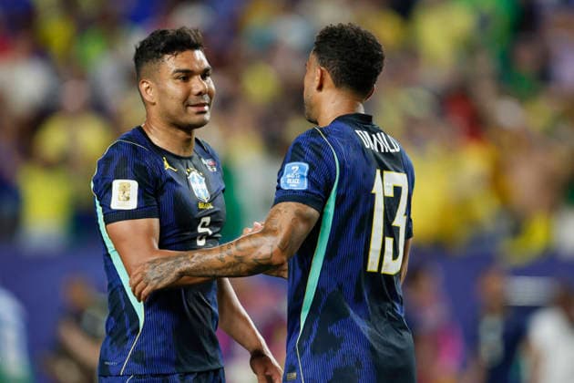 Brazil v Haiti: Group C - FIFA World Cup, WM, Weltmeisterschaft, Fussball 2026 Danilo Luiz da Silva of Brazil and Casemiro of Brazil celebrate after winning the FIFA World Cup 2026 Group C match between Brazil and Haiti at Philadelphia Stadium on June 19, 2026 in Philadelphia, United States. Philadelphia Philadelphia Stadium PA United States Copyright: xAllstarxPicturexLibraryxLtdx