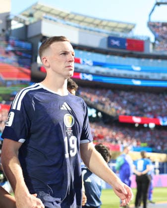 June 19, 2026, Foxborough, Massachusetts, USA: Scotland midfielder Lewis Ferguson (19) walks too the pitch before the June 19th FIFA World Cup, WM, Weltmeisterschaft, Fussball 2026 matchup between Scotland and Morocco at Gillette Stadium in Foxborough, Massachusetts. Foxborough USA - ZUMAs325 20260619_zsp_s325_172 Copyright: xJessxStilesx