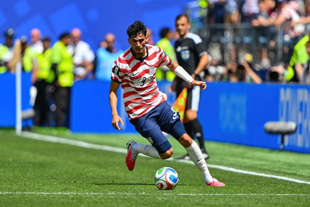 June 19, 2026: United States of America forward Ricardo Pepi (9) advances the ball during the FIFA World Cup, WM, Weltmeisterschaft, Fussball soccer match between Australia and USA in Seattle, WA. Team USA defeated Australia 2-0. CSM FIFA World Cup 2026 Soccer: JUN 19 USA Vs Australia  - ZUMAc04_ 20260619_zma_c04_189 Copyright: xStevexFaberx