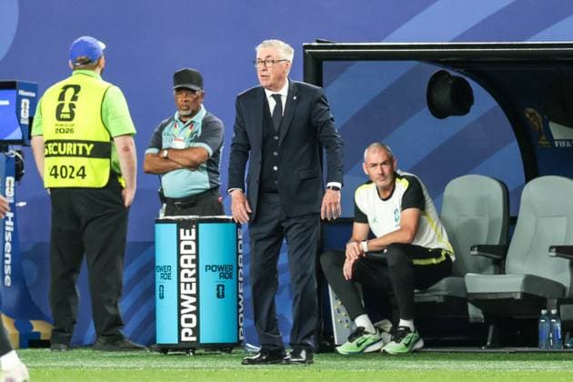 RECORD DATE NOT STATED FIFA World Cup, WM, Weltmeisterschaft, Fussball 2026 - Group C - Brazil v Haiti Carlo Ancelotti coach of Brazil, during the match between Brazil and Haiti in the second round of Group C of the 2026 FIFA World Cup group stage at Philadelphia Stadium, in Philadelphia, United States, on Friday, June 19, 2026.(Foto: Vanessa Carvalho Brazil Photo Press IMAGO) Sports %G Copyright: xVanessaxCarvalhox