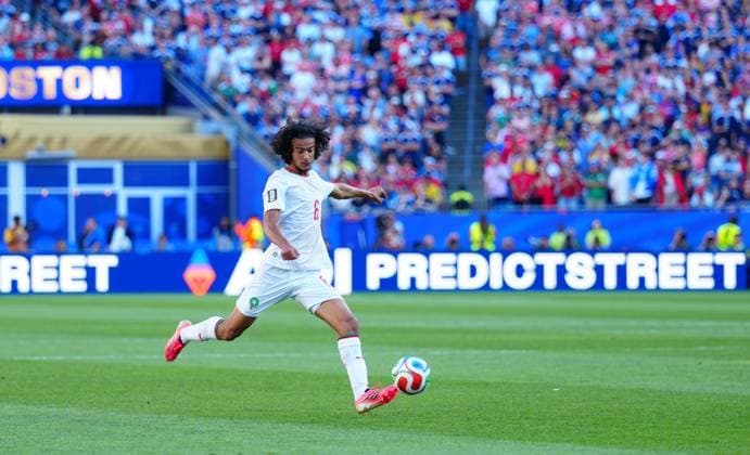 Ayoub Bouaddi of Morocco Scotland v Morocco, 2026 FIFA World Cup, WM, Weltmeisterschaft, Fussball Group C, Football, Boston Stadium, Foxborough, Massachusetts, USA - 19 Jun 2026Foxborough Boston Stadium Massachusetts (MA) United States of America EDITORIAL USE ONLY No use with unauthorised audio, video, data, fixture lists, club league logos or live services. Online in-match use limited to 120 images, no video emulation. No use in betting, games or single club league player publications.  Copyright: xJavierxGarcia Shutterstockx 16928932eu