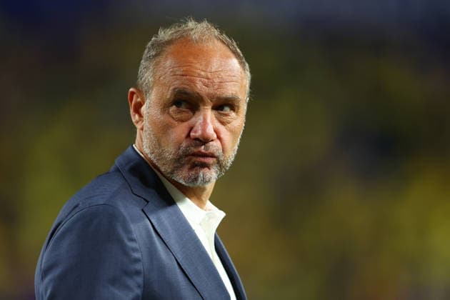 Philadelphia, USA, 19th June 2026. Sebastien Migne, head coach of Haiti, during the Brazil vs Haiti FIFA World Cup, WM, Weltmeisterschaft, Fussball match at Lincoln Financial Field, Philadelphia. Picture credit should read: Paul Terry Sportimage EDITORIAL USE ONLY. No use with unauthorised audio, video, data, fixture lists, club league logos or live services. Online in-match use limited to 120 images, no video emulation. No use in betting, games or single club league player publications. SPI_167_PT_Brazil_Haiti SPI-4846-0167