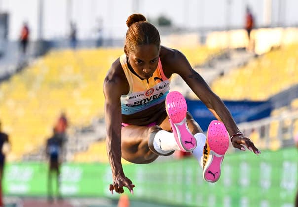 Doha Diamond League 2026 Liadagmis Povea of Cuba competes in the women s triple jump final at the Diamond League Doha Meeting 2026 competition at Suheim Bin Hamad Stadium in Doha, Qatar, on May 19, 2026. DOHA Qatar Copyright: xNOUSHADx