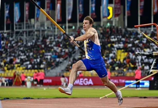 Doha Diamond League 2026 Christopher Nilsen of United States competes in the men s pole vault final at the Diamond League Doha Meeting 2026 competition at Suheim Bin Hamad Stadium in Doha, Qatar, on May 19, 2026. DOHA Qatar Copyright: xNOUSHADx