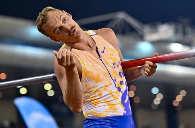 Doha Diamond League 2026 Sam Kendricks of United States competes in the men s pole vault final at the Diamond League Doha Meeting 2026 competition at Suheim Bin Hamad Stadium in Doha, Qatar, on May 19, 2026. DOHA Qatar Copyright: xNOUSHADx