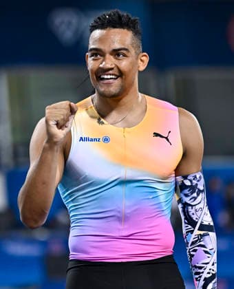 Doha Diamond League 2026 Emmanouil Karalis of Greece reacts during competes in the men s pole vault final at the Diamond League Doha Meeting 2026 competition at Suheim Bin Hamad Stadium in Doha, Qatar, on May 19, 2026. DOHA Qatar Copyright: xNOUSHADx
