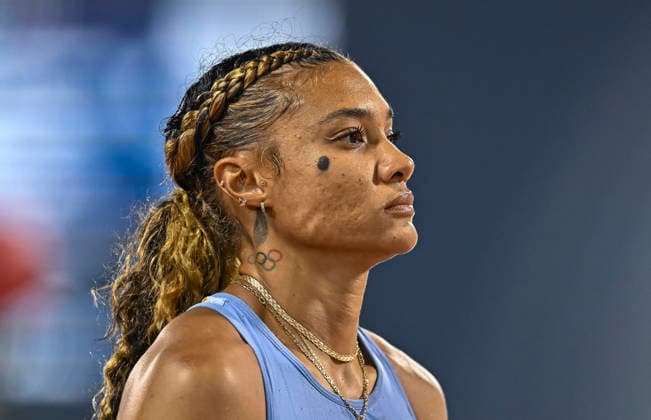 Doha Diamond League 2026 Gianna Woodruff of Panama reacts during the women s 400m Hurdles final at the Diamond League Doha Meeting 2026 competition at Suheim Bin Hamad Stadium in Doha, Qatar, on May 19, 2026. DOHA Qatar Copyright: xNOUSHADx