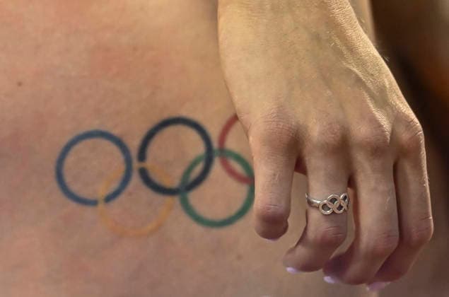Doha Diamond League 2026 Olympics tattoo of Emma Zapletalova of Slovakia during the women s 400m Hurdles final at the Diamond League Doha Meeting 2026 competition at Suheim Bin Hamad Stadium in Doha, Qatar, on May 19, 2026. DOHA Qatar Copyright: xNOUSHADx