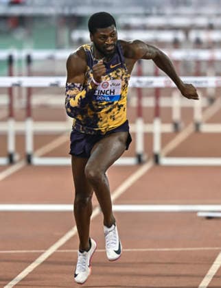 Doha Diamond League 2026 Cordell Tinch of the United States competes in the men s 110m Hurdles final at the Diamond League Doha Meeting 2026 competition at Suheim Bin Hamad Stadium in Doha, Qatar, on May 19, 2026. DOHA Qatar Copyright: xNOUSHADx