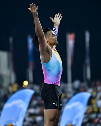 Doha Diamond League 2026 Emmanouil Karalis of Greece celebrates during the men s pole final at the Diamond League Doha Meeting 2026 competition at Suheim Bin Hamad Stadium in Doha, Qatar, on May 19, 2026. DOHA Qatar Copyright: xNOUSHADx