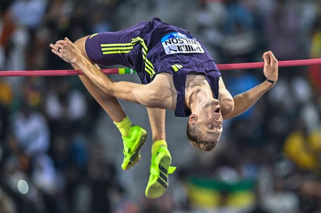 Doha Diamond League 2026 Tyus Wilson of The United States competes in the men s High Jump final at the Diamond League Doha Meeting 2026 competition at Suheim Bin Hamad Stadium in Doha, Qatar, on May 19, 2026. DOHA Qatar Copyright: xNOUSHADx