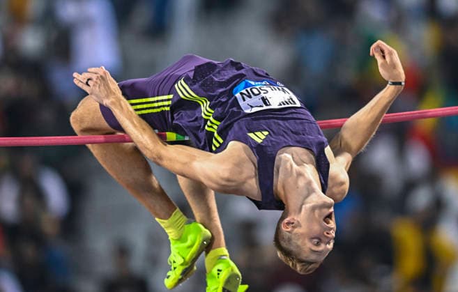 Doha Diamond League 2026 Tyus Wilson of The United States competes in the men s High Jump final at the Diamond League Doha Meeting 2026 competition at Suheim Bin Hamad Stadium in Doha, Qatar, on May 19, 2026. DOHA Qatar Copyright: xNOUSHADx