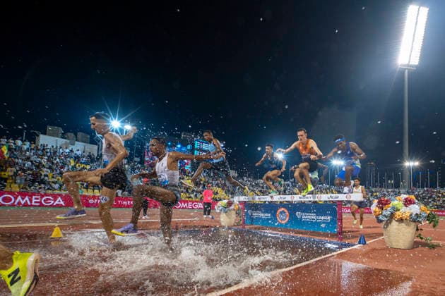 Doha Diamond League 2026 Athletes compete during the men s 3000m Steeplechase final at the Diamond League Doha Meeting 2026 competition at Suheim Bin Hamad Stadium in Doha, Qatar, on May 19, 2026. DOHA Qatar Copyright: xNOUSHADx