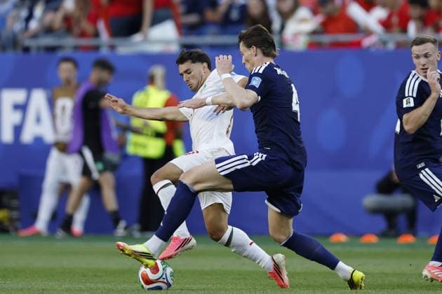 FOXBOROUGH - (LR) Brahim Diaz of Morocco, Scott McTominay of Scotland during the FIFA 2026 World Cup Group C match between Scotland and Morocco at Boston Stadium on June 20, 2026 in Foxborough, United States. MAURICE VAN STEEN ANP FIFA World Cup, WM, Weltmeisterschaft, Fussball 2026 2026 xVIxANPxSportx xMauricexvanxSteenxIVx 561485957 originalFilename: 561485957.jpg