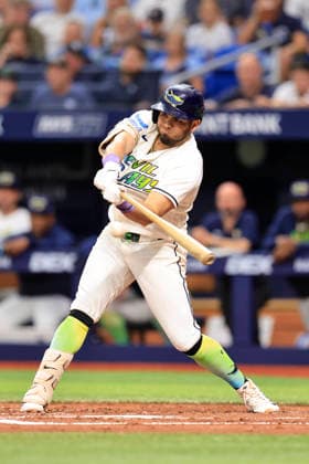 June 19, 2026, St. Petersburg, Florida, USA: Tampa Bay Rays first baseman Jonathan Aranda (8) homers to left field and scores catcher Hunter Feduccia (9) and designated hitter Yandy DoÂ­az (2) during an MLB, Baseball Herren, USA game against the Washington Nationals on June 19, 2026 at Tropicana Field. The Rays beat the Nationals 5-2. St. Petersburg USA - ZUMAh180 20260619_zsp_h180_077 Copyright: xKimxHukarix
